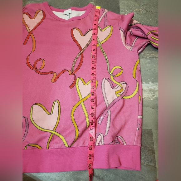 Escada Sport hearts printed sweater. 100% cotton. Rhinestones. Size L. - Picture 13 of 14